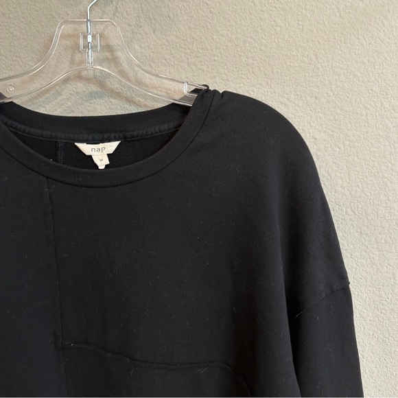 Nap Loungewear | M | Black asymmetrical unisex Edgy Oblique Sweatshirt crewneck - Picture 6 of 9